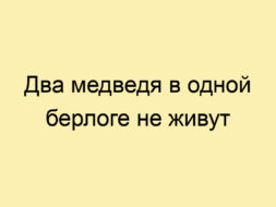 Два медведя в одной берлоге не живут Два медведя в одной берлоге не живут