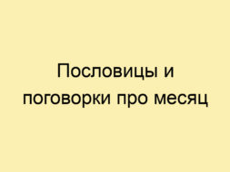 Пословицы и поговорки про месяц