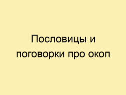 Пословицы и поговорки про окоп Пословицы и поговорки про окоп