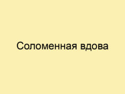 Соломенная вдова