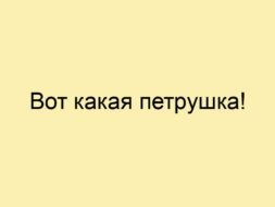 Вот какая петрушка!